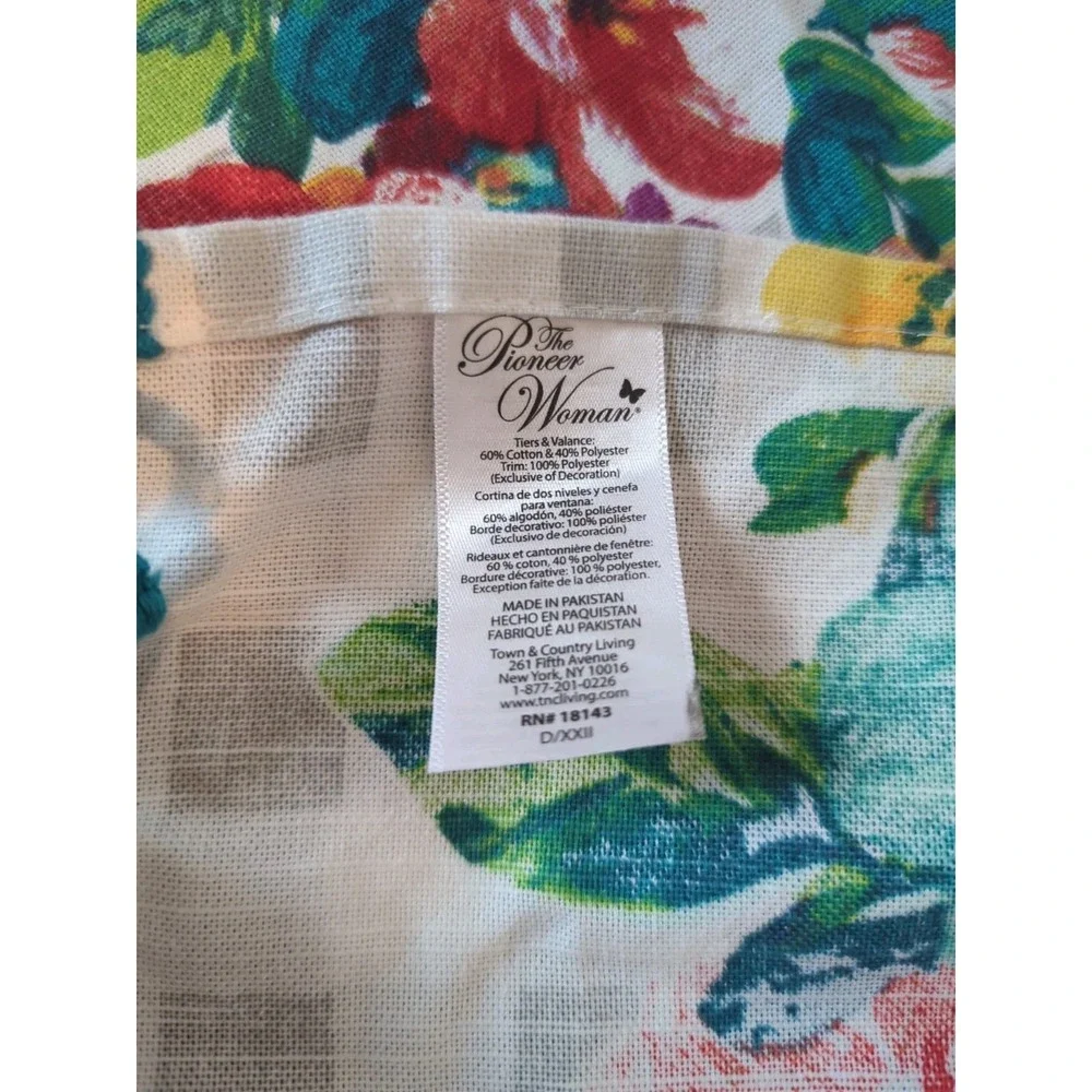 The Pioneer Woman Sweet Romance Blossoms 5pc Curtain Tier Valance Set NWOT